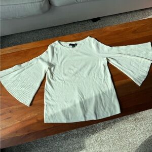 Ann Taylor Pleated Sleeve Sweater Top